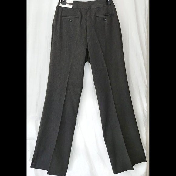Modern Fit NWT Sz 8 10 LAUNDRY by SHELLI SEGAL Gray * HAILEE * Flare Dress Pants - Picture 3 of 3
